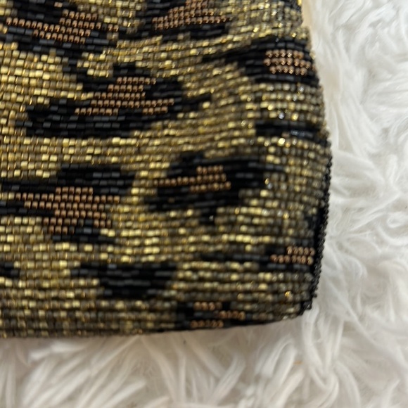 Vintage Leopard Print Beaded Clutch - Picture 2 of 9